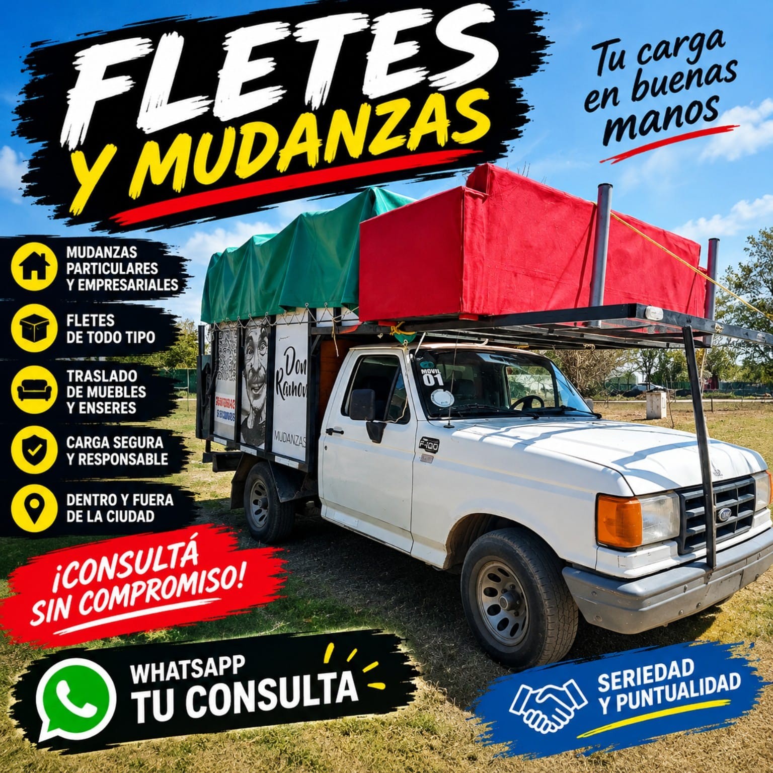 Camioneta de carga de Fletes Ya! para mudanzas